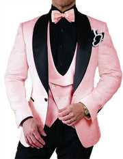 Men's Italian Design Slim Fit Three-Piece Suit (Jacket+Pants+Vest)