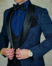 Men's Italian Design Slim Fit Three-Piece Suit (Jacket+Pants+Vest)