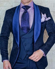 Men's Italian Design Slim Fit Three-Piece Suit (Jacket+Pants+Vest)