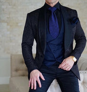 Men's Italian Design Slim Fit Three-Piece Suit (Jacket+Pants+Vest)