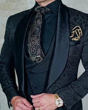 Men's Italian Design Slim Fit Three-Piece Suit (Jacket+Pants+Vest)