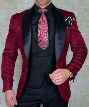 Men's Italian Design Slim Fit Three-Piece Suit (Jacket+Pants+Vest)