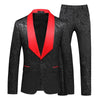 Korean Version Men's Large Size Two-Piece Suit – Match Color Collar Design