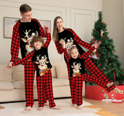 2023 New Christmas Family Pajamas Set Mom Dad Kids Baby Matching Outfits Elk Print Cute Sleepwear Xmas Family Look Clothing Sets