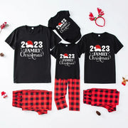 2023 New Short Sleeve Family Christmas Pajamas Set Cartoon Cute Soft 2 Pieces Suit Adults Kids Matching Outfits Baby&Dog Rompers