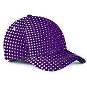 Sports Snapback Hat, Purple and White Polka Dot Graphic Adjustable Hat