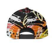 Sports Snapback Hat, Orange Graphic Adjustable Hat - Unisex