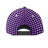 Sports Snapback Hat, Purple and White Polka Dot Graphic Adjustable Hat