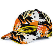 Sports Snapback Hat, Orange Graphic Adjustable Hat - Unisex