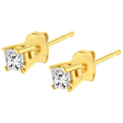 Yellow Gold 1/5ct TDW Certified Princess-cut