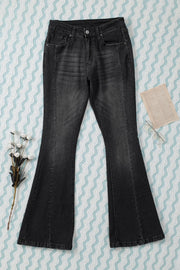 High Waist Flare Jeans with Pockets