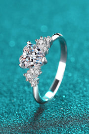 1 Carat Moissanite Heart silver Ring