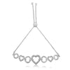 Sterling Silver 1/10ct TDW Diamond Heart-Link Bolo