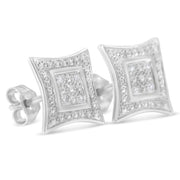 Sterling Silver 1/20ct TDW Diamond Cushion Stud