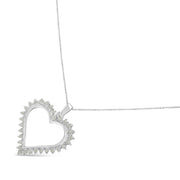 Sterling Silver 1/4ct TDW Diamond Heart Pendant