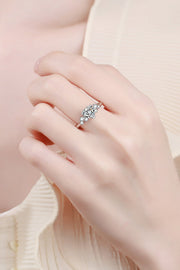 1 Carat Moissanite Heart silver Ring