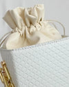 Chain Strap Drawstring Bucket Crossbody Handbag