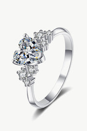 1 Carat Moissanite Heart silver Ring