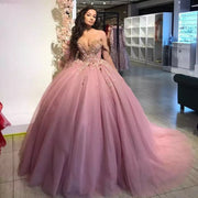 Dusty Pink Princess Ball Gown Quinceanera Dress