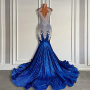 Royal Blue Sequin Mermaid Prom Dress 2024