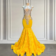 Sunny Splendor: Yellow Mermaid Prom Elegance