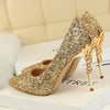 Women 9.5cm Extreme High Heel Fashion Pumps Bling Sequin