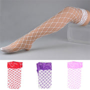 New Fashion Lace Topped Thigh High Sheer Fishnet Stockings Women Sexy Stockings Womens Female Long Knee Sock чулки женские носки