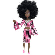 Kids Gift 30CM African Black Doll Moveable Joint Body Doll Toys For Girls