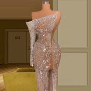 Heavily Beaded robe de soiree Luxury de mariage vestido de fiesta de boda Long Sleeves suknie wieczorowe