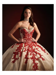 Champagne Red Appliques Quince Dress vestidos de 15 años Satin Ball Gown vestido quinceanera 15 WQ9825