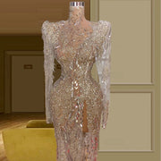 Heavily Beaded robe de soiree Luxury de mariage vestido de fiesta de boda Long Sleeves suknie wieczorowe