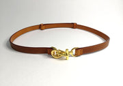 Gold Interlocking Buckle Skinny Belt