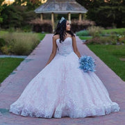 Light Pink Princess Quinceanera Dress Ball Sweetheart Appliques Sequins Beads Party Sweet 16 Gown Vestidos De 15 Años