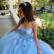 Light Sky Blue Sweetheart Quinceanera Dress