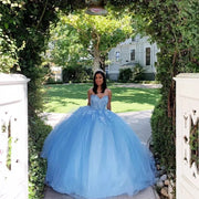 Light Sky Blue Sweetheart Quinceanera Dress