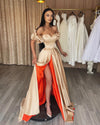 Long Elegant Evening Dresses For Women Formal Gowns Robe de soirée With Cap Sleeves And High Slit