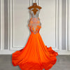 Orange Mermaid Prom Dress