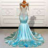 Long Luxury Mermaid Beaded Crystals Prom Dress