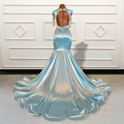 Long Luxury Mermaid Beaded Crystals Prom Dress