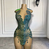Mannequin Wearing a Two Toned Diamond Short Mini Birthday Dress with Crystal Embellishments and Bold Color Contrast, Styled for Luxe Celebrations
