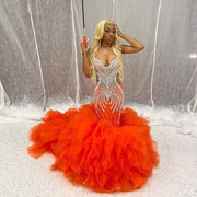 Major Beaded Prom Dress Sexy Back Tiered Bottom