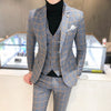 Men's 3 Piece Set AutumnPlaid Suit Luxury Slim Fit