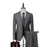 Men's Suit Business Casual Suit Wedding Groom One-button Dress Suit Three-piece Suit Costume Homme  Trajes Trajes De Hombre