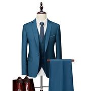 Men's Suit Business Casual Suit Wedding Groom One-button Dress Suit Three-piece Suit Costume Homme  Trajes Trajes De Hombre