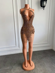 Rose Gold Sparkly Cocktail Dress