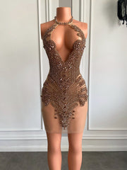 Rose Gold Sparkly Cocktail Dress