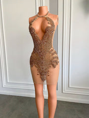 Rose Gold Sparkly Cocktail Dress