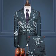 Casual Floral Men's Two-Piece Suit
