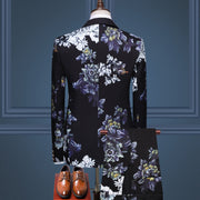 Casual Floral Men's Two-Piece Suit