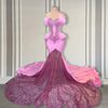 Pink Feather Fantasy: Mermaid Prom Dress